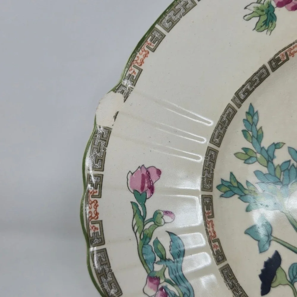 Vintage Myott Staffordshire England Floral Tree Oval Platter 14.75